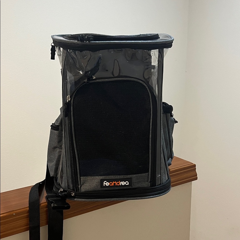 Feandrea Pet Carrier Backpack in Gray and Black